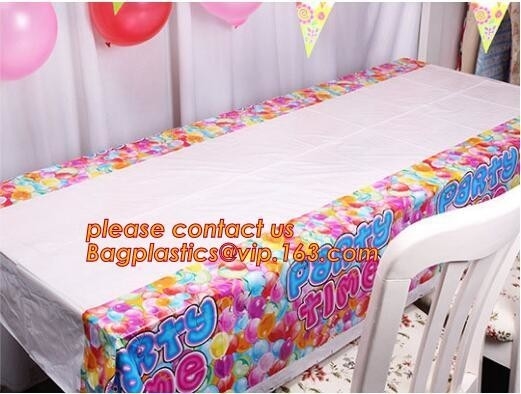 Creative Boys Girls Birthday Party Tablecloth Plastic Disposable Outdoor Kids Supplies Accessories, happy birthday party