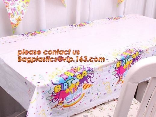 cartoon theme party for kids happy birthday party tableware, Festival Pink Tablecover Supply,Transparent Rectangle Kitch