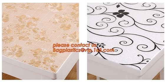 DIY Round PVC Table Cover Protector Desk Mat Table Cloth Pvc Transparent,stamping table cloth plaid PVC table cover