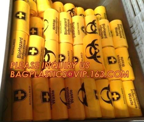 trash bag for infecciosas, hospital use, biohazardous refuse bag, biodegradable compostable medical biohazard bags with