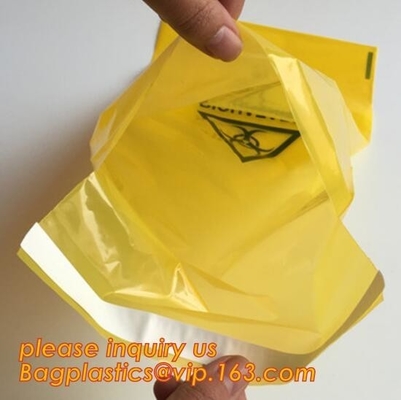 Biohazard Garbage Bag for hospital Waste, Biohazard medical waste Plastic Bags For clinical Disposal, HDPE biodegradable