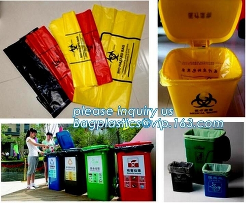 PE biohazard garbage bag for hospital waste, infectious waste bags, medical Fluid bag, healthcare, health care, hospital