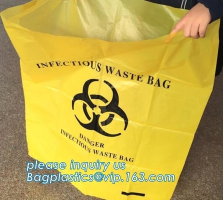 PE biohazard garbage bag for hospital waste, infectious waste bags, medical Fluid bag, healthcare, health care, hospital