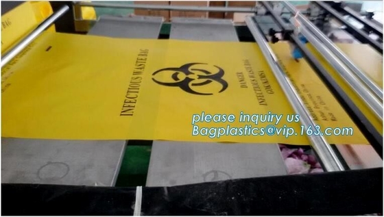 Clinical Waste Bag, Heavy Duty Sacks, PE biohazard eco bag, PE disposable Lab bag/Medical waste bag/Biohazard bag on rol