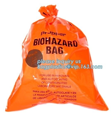 Medical Specimen Bag with Zip lockkk pounch, biohazard infectious waste bag/bio hazard medical waste bin liner, bagplastics