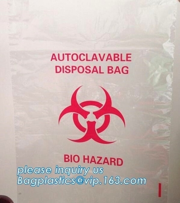 Medical consumables biohazard waste disposal supplies, LDPE plastic medical autoclave bags, Biohazard waste disposal bag