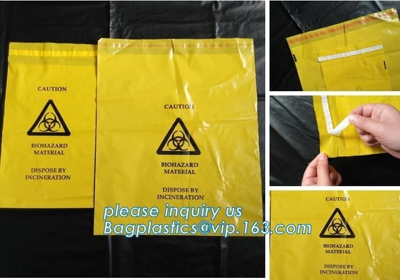 Medical Waste Bag For Medical Use, Yellow/red/black biohazard infectious/medical waste bag/liner with drawcord/drawstrin