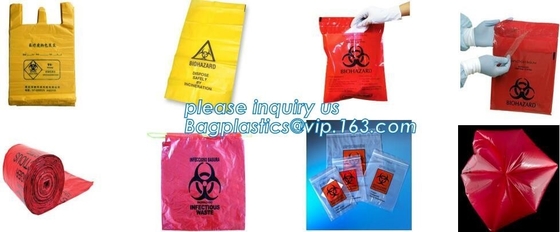 Biohazard Bag Linear Low Density, Red Isolation Infectious Waste Bag, Zip-Closure Biohazard Specimen Bags, bagplastics