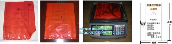 Biohazard Bag Linear Low Density, Red Isolation Infectious Waste Bag, Zip-Closure Biohazard Specimen Bags, bagplastics