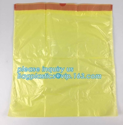 Extra large capacity biohazard drawtape trash bag interleaf coreless roll plastic garbage bag for hospital use, DRAWSTAP