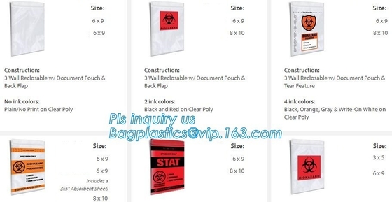 Color Custom Super Large Biohazard Waste Bag, Biohazard Collection Bags/Custom Colored sterile medical bags bags for Lab