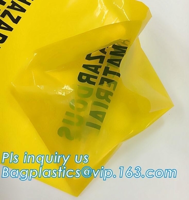 Medical biohazard bag PE safety red color waste bags for medical, biohazard trash bag on roll with cheap price, bagease