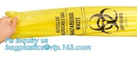 HDPE materials yellow color disposable plastic medical biohazard bag, Autoclavable Polypropylene Bags with Message, pac