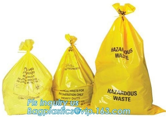 Biodegradable Medical Drawstring medical biohazard waste disposal supplies LDPE plastic autoclave bags, bagease, pac, sa