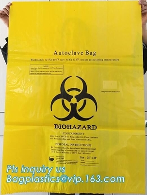 Biodegradable Medical Drawstring medical biohazard waste disposal supplies LDPE plastic autoclave bags, bagease, pac, sa