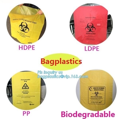 Disposable Autoclavable Biohazard Bags Medical Consumables Colorful Infectious