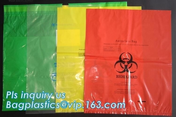 Disposable Autoclavable Biohazard Bags Medical Consumables Colorful Infectious