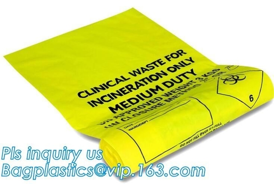 Disposable Autoclavable Biohazard Bags Medical Consumables Colorful Infectious