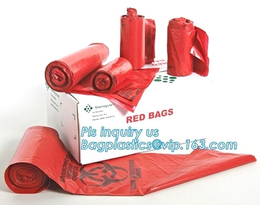 30 Gallon 33&quot; X 40&quot; Red Isolation Infectious Waste Bag / Biohazard Bag High Density 17 Microns - 250 / Case, bagease