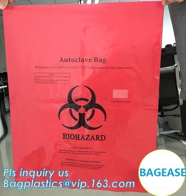 Customized color biohazard medical waste drawstring bag drawtape bag, biohazard medical waste bags for clinical waste,ye