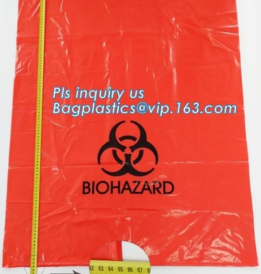 8-10 Gallon Medical Waste Trash Bags Compostable Biohazard Waste Bags Infectious Waste Basure Infecciosa Bags, bagplasti