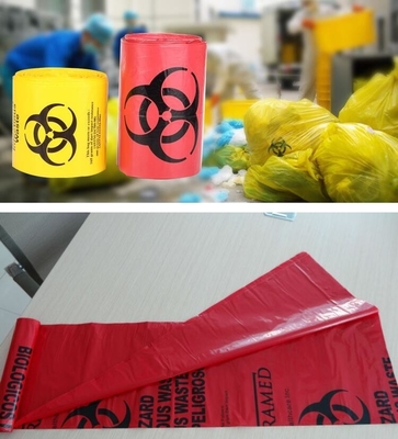 Biodegradable Plastic Hospital biohazard waste bags, Soiled Linen Bags, autoclavable ldpe medical biohazard waste plasti