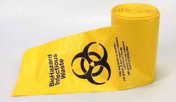 Medical waste garbage bags / Yellow Red Medical waste garbage bags/ Infections Linens Waste Bags, Biohazard &amp; Linen Bags