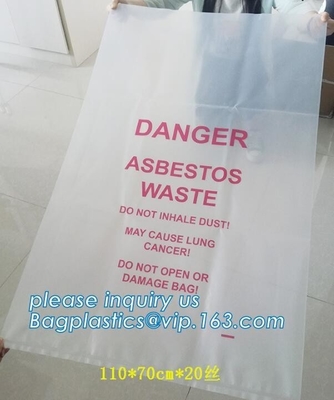 PE asbestos waste bags, Disposal Plastic Bag for Construction Waste, rubbish bag for asbestos fibers, bagplastics, bagea