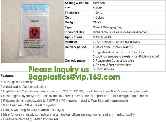 Biological Hazard Bags - First Aid &amp; Safety Supplies,MEDICAL WASTE BAGS, BIOHAZARD BAGS, BIO-HAZARD BAGS,bagplastics bag