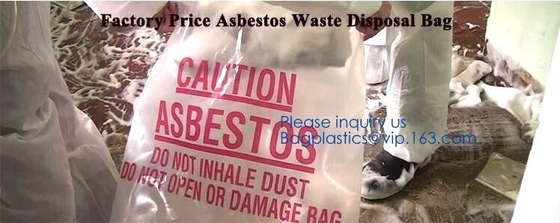 Hazardous Waste Yellow Plastic Bag Asbestos Garbage Bag,large size thicker LDPE asbestos remove bags,asbestos garbage ba