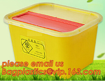 BIOHAZARD WASTE CONTAINERS, PLASTIC STORAGE BOX, MEDICAL TOOL BOX, SHARP CONTAINER, SAFETY BOX, Disposable Hospital Bioh