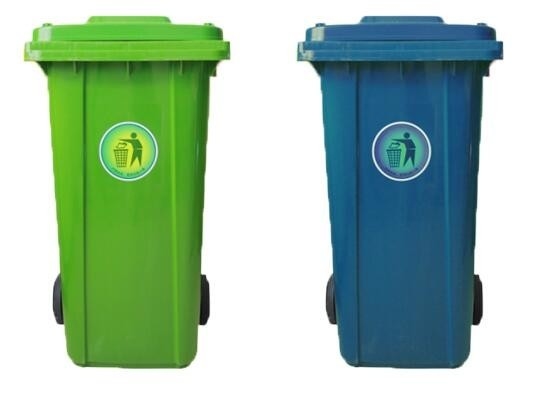 240LCustom plastic garbage bin for outdoor use, Large capacity 660 liter plastic garbage four-wheeled cart with lid bin