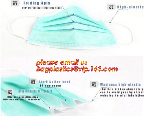 Medical grade protect dust face mask disposable 3 ply paper mask,non-woven face mask in general medical Individual Packi