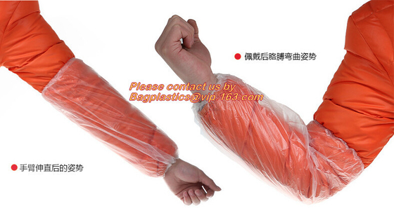 Polyethylene Disposable Sleeve Cover with Elastic Ends 18&quot; Length White,PE Plastic Sleeve Cover bagplastics bagease
