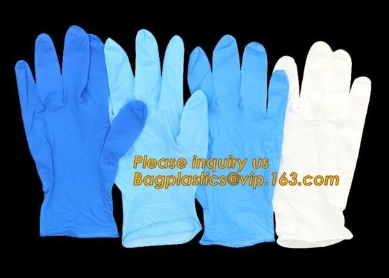 Protective Powder Free Examination Nitrile Gloves, Colored Nitrile and Vinyl Blend Disposable Medical Blue