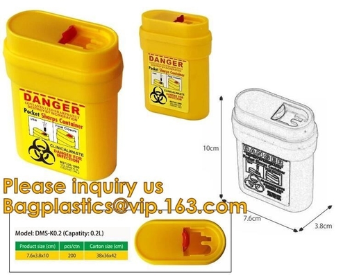 Disposal sharp container for store and dispose of medical waste,Cheap Disposable Plastic Medical Sharp Safe Container 1L