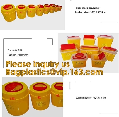 Plastic Hospital Medical Disposal Waste Sharp Container,plastic round sharps disposal container with lid BAGEASE PACKA