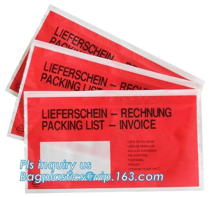 Waterproof packing list envelopes with self adhesive A3 A4 B4 B5 A7 C5 C7size, packing list enclosed envelope a5, bageas