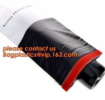 OEM Biodegradable Mailing Bags Zipped Bottom Bottle Wrap Sleeves Air Wine Slip