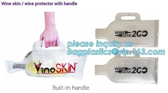Wine Bag & Ice bag,Wine Bag Beer Bottle Cooler, Ice Chiller Freezable Carrier, Plastic Wine Bottle Protector Bubble Tra
