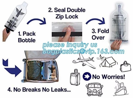 Wine Bag & Ice bag,Wine Bag Beer Bottle Cooler, Ice Chiller Freezable Carrier, Plastic Wine Bottle Protector Bubble Tra
