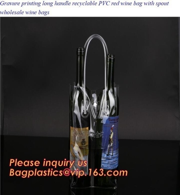 Eco friendly LONG HANDLE RECYCLABLE PVC WINE BAG, CARRIER BAG,HANDY BAG,GIFT WINE BAG,PROMOTION, PROMOTIONAL PRODUCTS PA