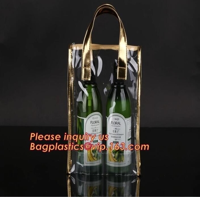 Eco friendly LONG HANDLE RECYCLABLE PVC WINE BAG, CARRIER BAG,HANDY BAG,GIFT WINE BAG,PROMOTION, PROMOTIONAL PRODUCTS PA