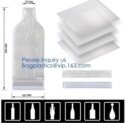 USA Amazon WineSkin Protector Reusable Wine Bottle Transport Bubble Packaging Bag,Breakage-proof Clear PVC Wine Bottle P