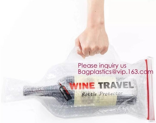Bottle Protector Bubble Travel Bag,Travel Trip Bag With Bubble Inside And Double Zip lockkks,Sleeve Travel Bag - Inner Skin