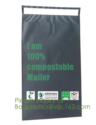 Eco-Friendly waterproof durable grey/white PLA biodegradable courier bags,100% compostable and biodegradable Courier Env