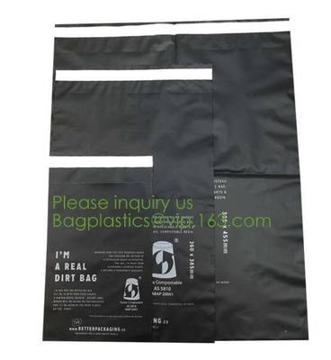 Eco-Friendly waterproof durable grey/white PLA biodegradable courier bags,100% compostable and biodegradable Courier Env