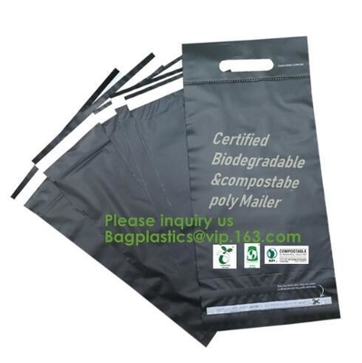 Eco-Friendly waterproof durable grey/white PLA biodegradable courier bags,100% compostable and biodegradable Courier Env