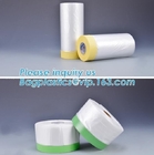 Outdoor Paper Masking Film / Rice Paper Taped Masking Film Auto Pre Taped