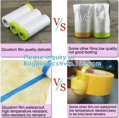 4m*5m Plastic Cover Sheet Furniture Taped HDPE Plastic Masking Film